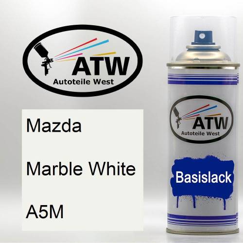 Mazda, Marble White, A5M: 400ml Sprühdose, von ATW Autoteile West.